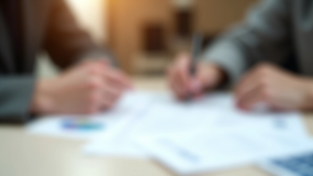 Ruky podpisující daňový formulář tužkou na stole s ostatními dokumenty