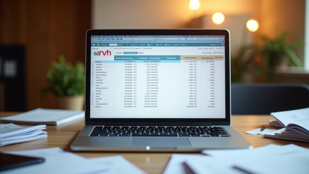 Počítač s otevřeným tabulkovým programem, papírové účtenky a finanční dokumenty