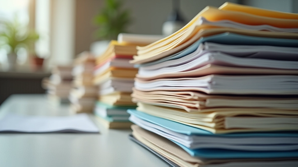 Organizovaný systém souborů a mapek s označenými jednotlivými položkami