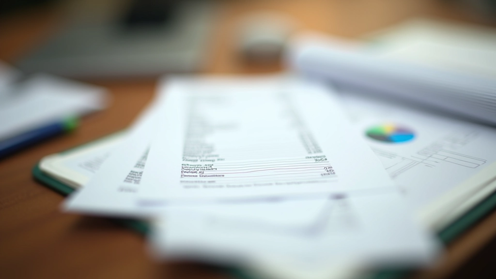 Složené účtenky a doklady seřazené v plastovém organizéru na pracovním stole